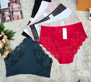 Женские кружевные трусы слипы (большие размеры) ALINA 